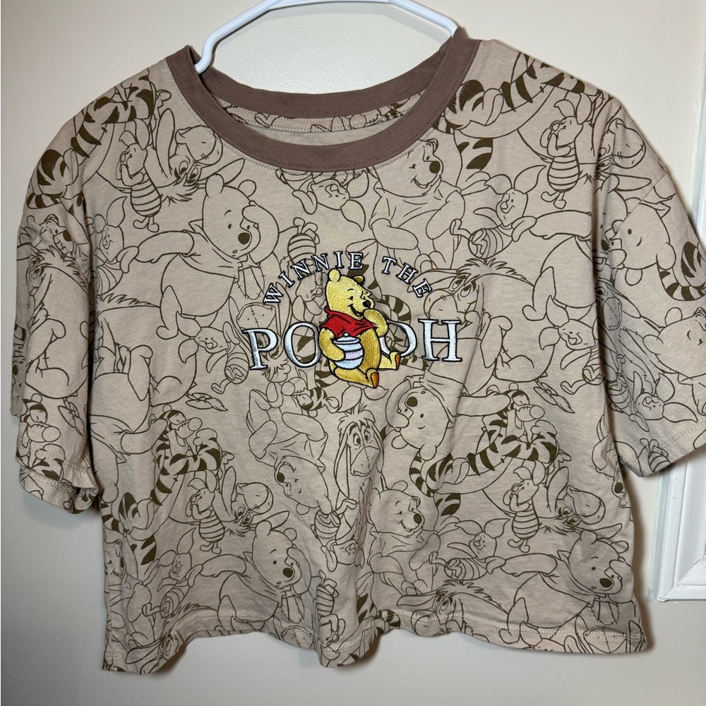 Beige Graphic Crop Tee